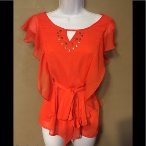 Beautiful jewel waist tie top